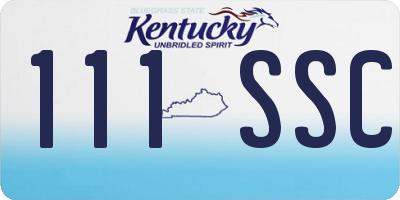 KY license plate 111SSC
