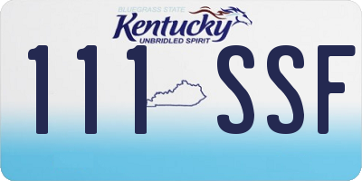 KY license plate 111SSF