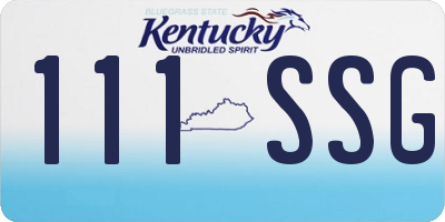 KY license plate 111SSG