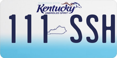 KY license plate 111SSH