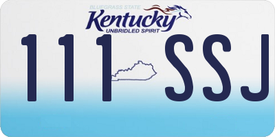KY license plate 111SSJ