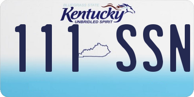KY license plate 111SSN
