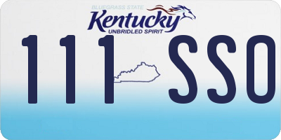 KY license plate 111SSO