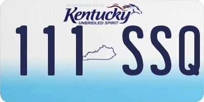 KY license plate 111SSQ