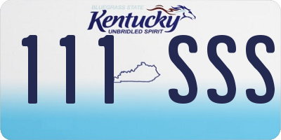 KY license plate 111SSS