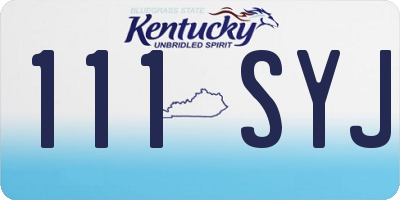 KY license plate 111SYJ