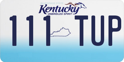 KY license plate 111TUP