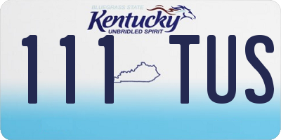 KY license plate 111TUS