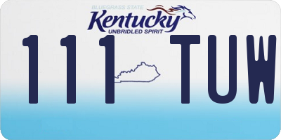 KY license plate 111TUW