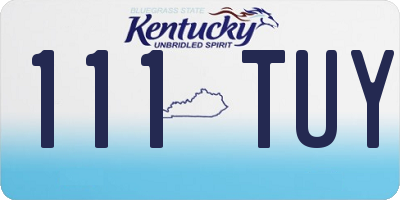 KY license plate 111TUY