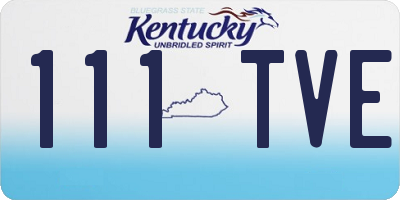 KY license plate 111TVE