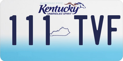 KY license plate 111TVF