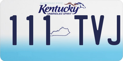 KY license plate 111TVJ