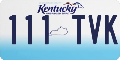 KY license plate 111TVK