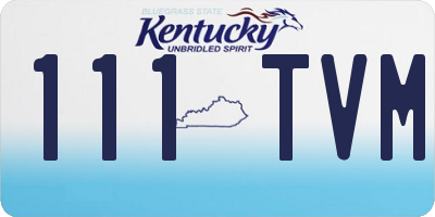 KY license plate 111TVM