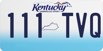 KY license plate 111TVQ