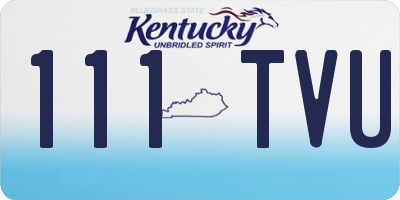KY license plate 111TVU