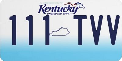 KY license plate 111TVV