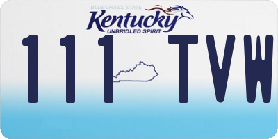 KY license plate 111TVW