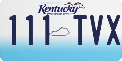 KY license plate 111TVX