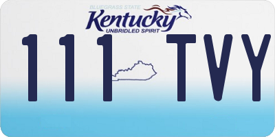 KY license plate 111TVY