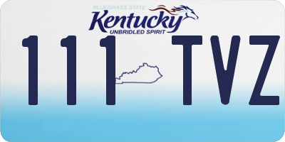 KY license plate 111TVZ