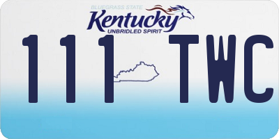 KY license plate 111TWC