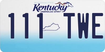 KY license plate 111TWE