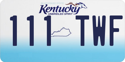 KY license plate 111TWF