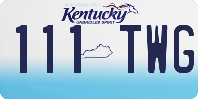KY license plate 111TWG