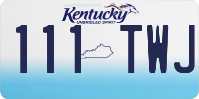 KY license plate 111TWJ