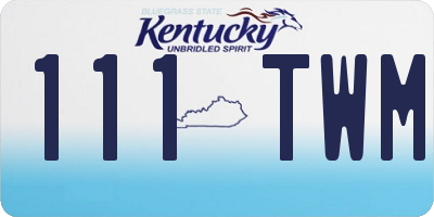 KY license plate 111TWM