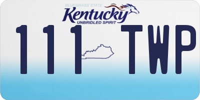 KY license plate 111TWP