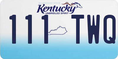 KY license plate 111TWQ