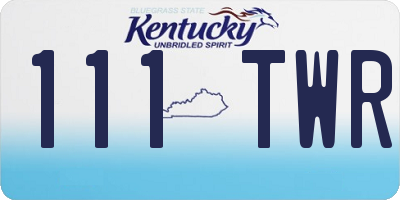 KY license plate 111TWR