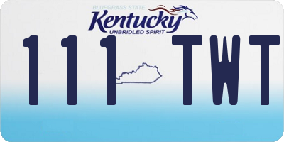 KY license plate 111TWT