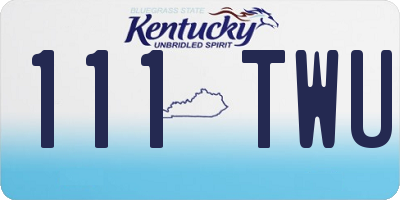 KY license plate 111TWU