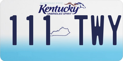 KY license plate 111TWY