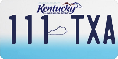 KY license plate 111TXA