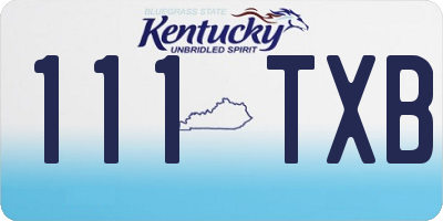 KY license plate 111TXB
