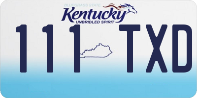 KY license plate 111TXD