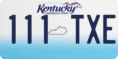 KY license plate 111TXE