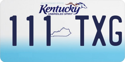 KY license plate 111TXG