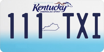 KY license plate 111TXI