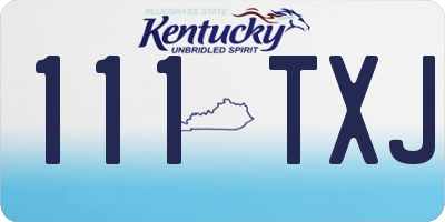 KY license plate 111TXJ