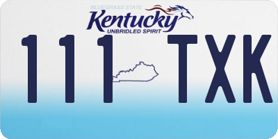 KY license plate 111TXK