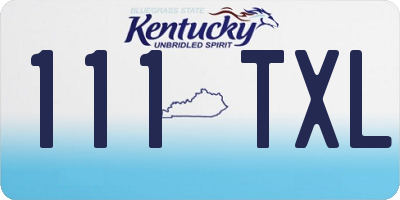 KY license plate 111TXL