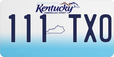 KY license plate 111TXO