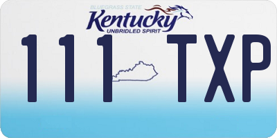 KY license plate 111TXP