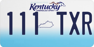 KY license plate 111TXR